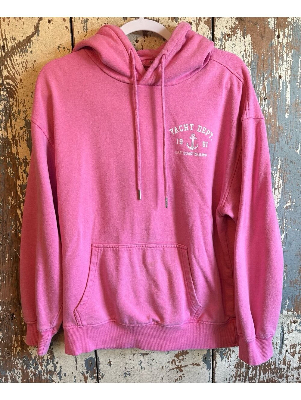 Garage Hoodie, Pink Yacht Dept, womens size Small